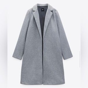 GREY ZARA LAPEL COAT